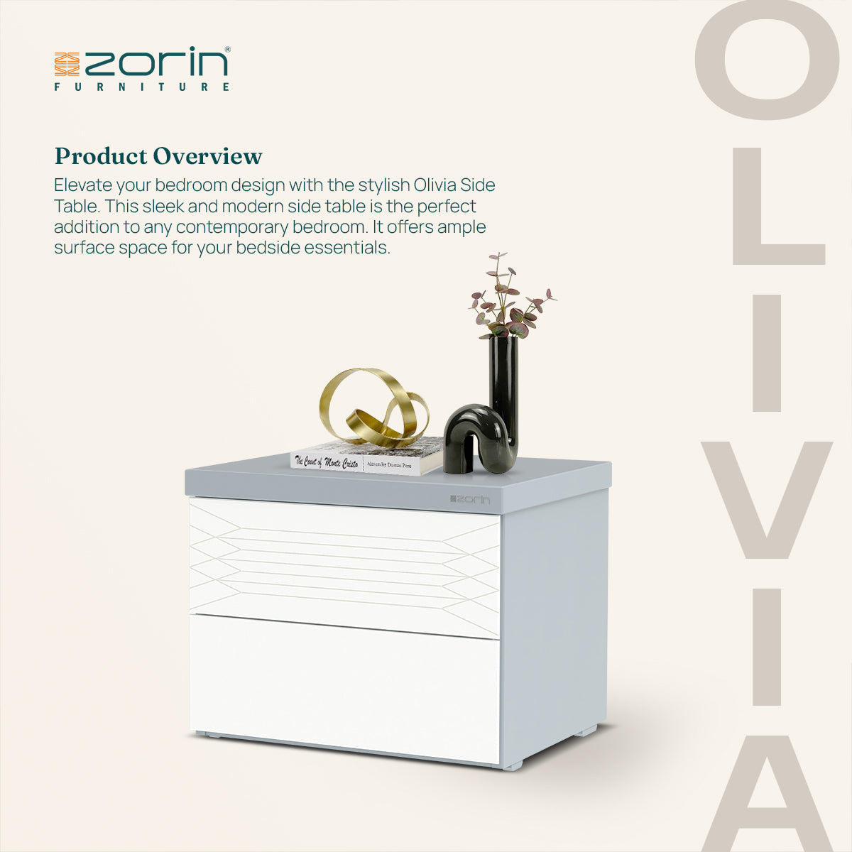 Olivia Bed Side Table Zorin