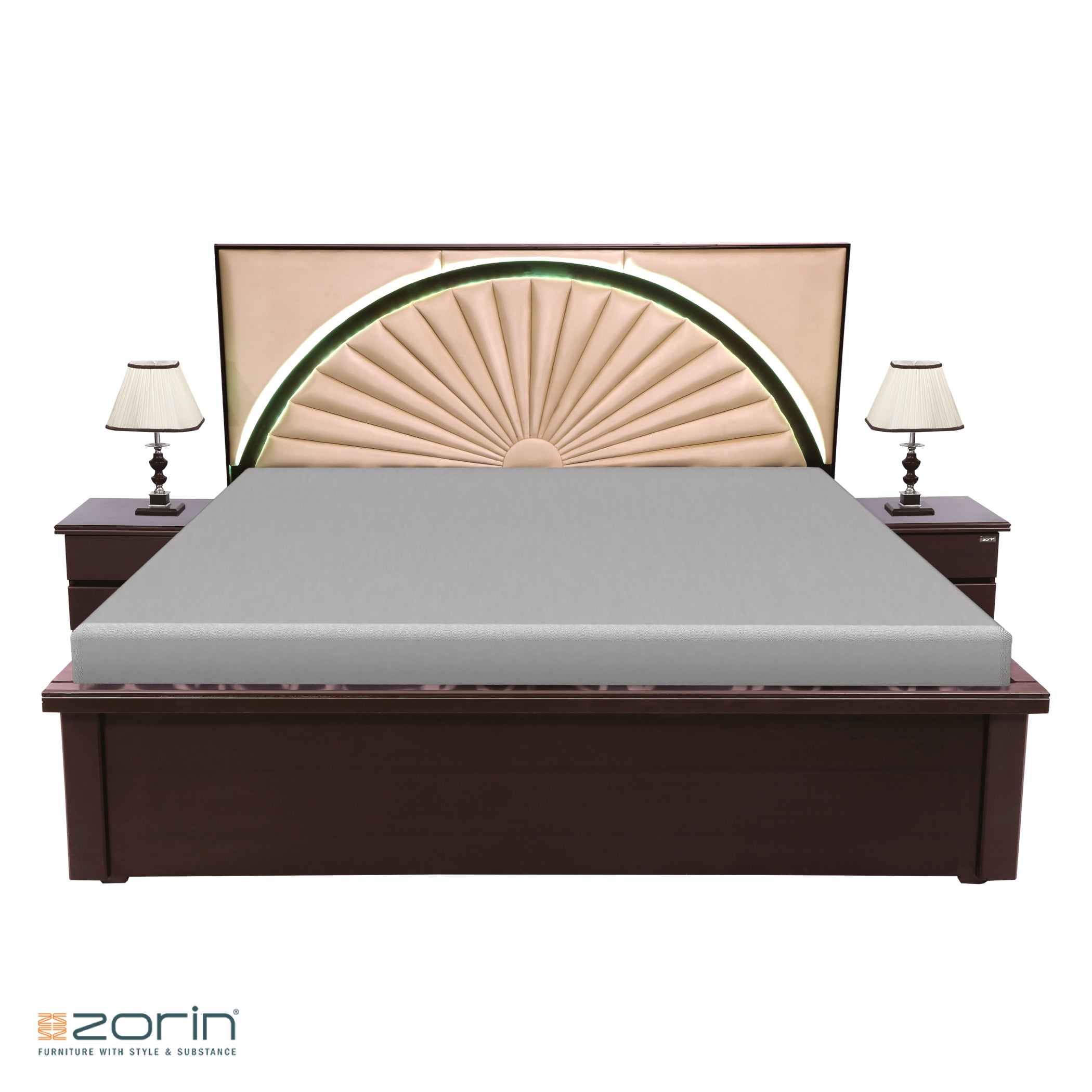 Archer King bed in Walnut Finish Zorin