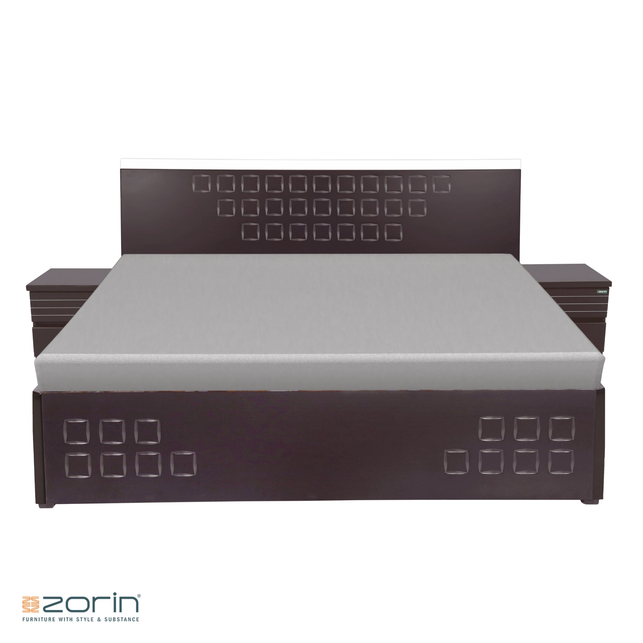 Aloe Bed Without Storage in Walnut Finish Zorin