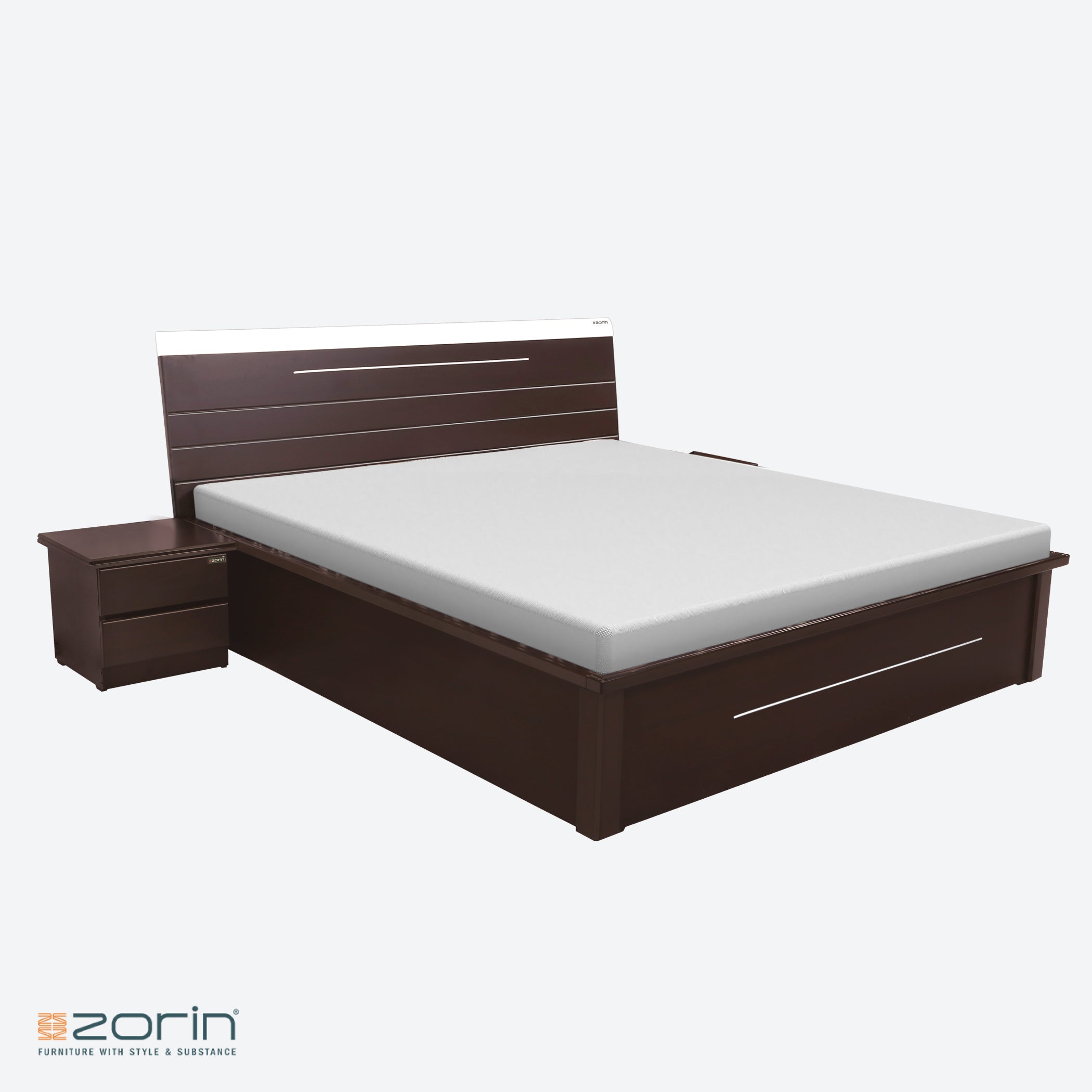 Astrid King bed in Walnut Finish Zorin