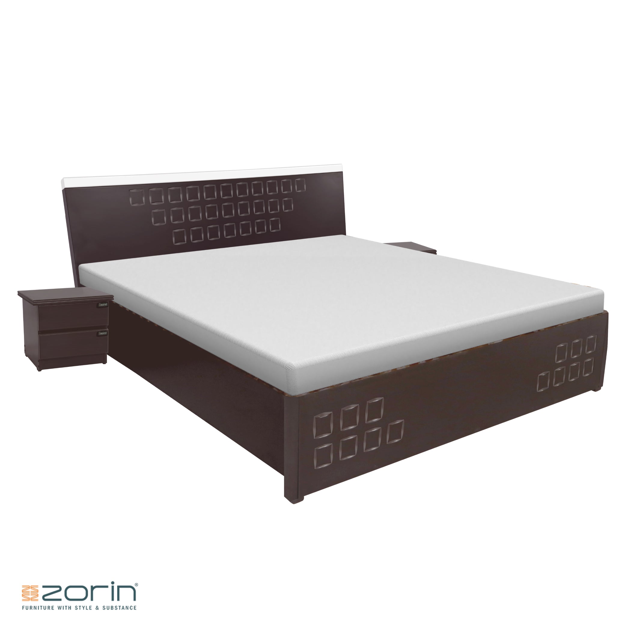 Aloe Bed Without Storage in Walnut Finish Zorin