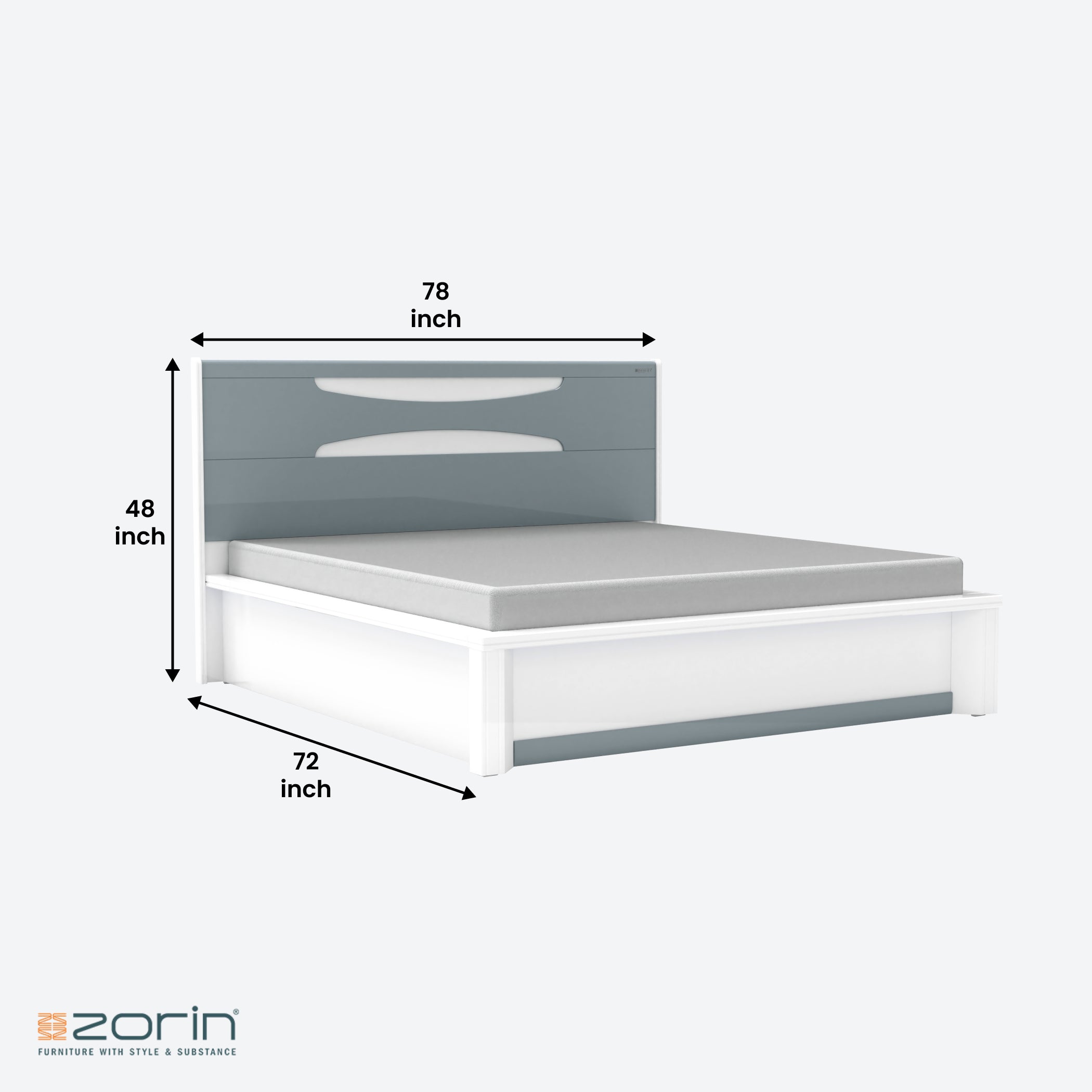 Kara High Gloss PU Bed Zorin