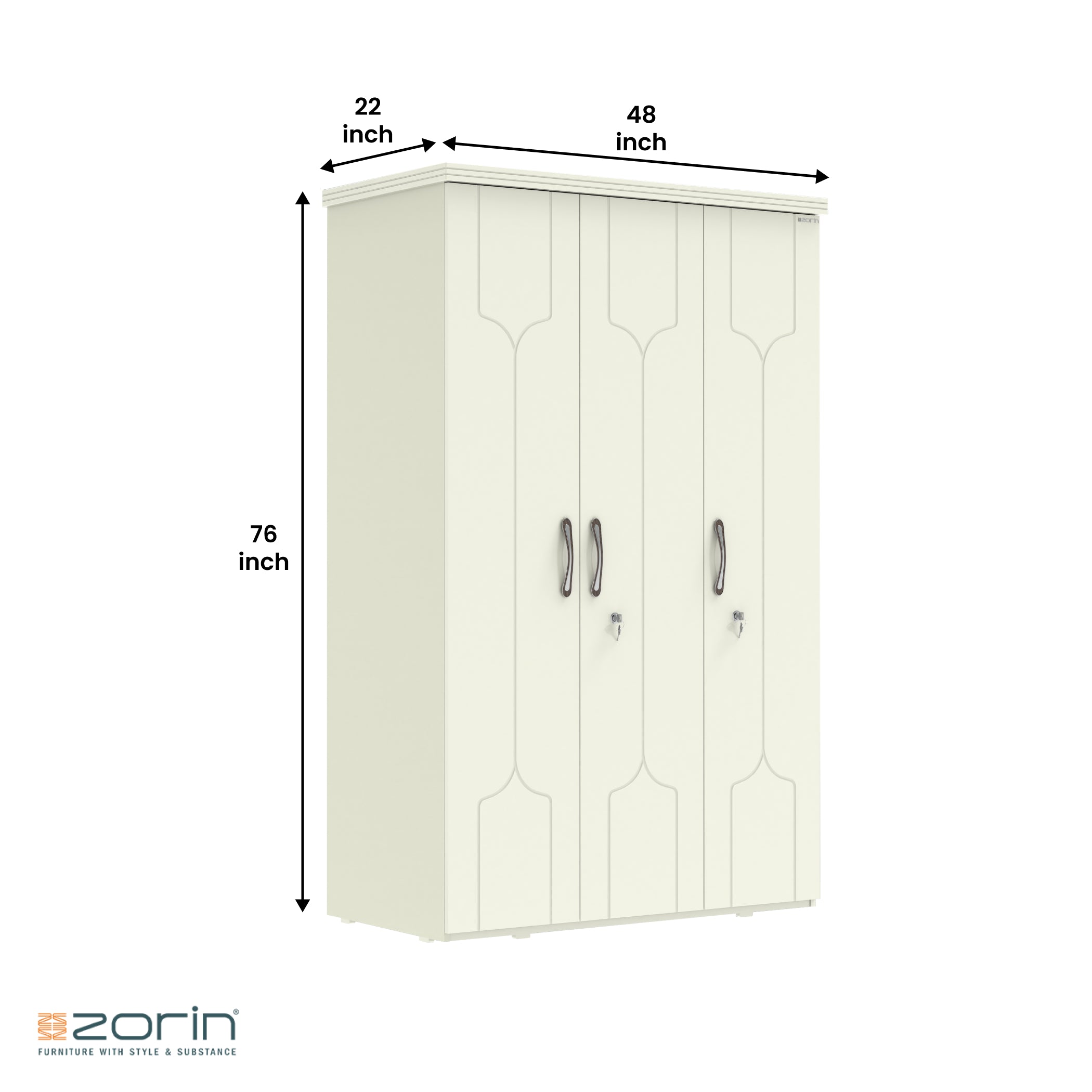 Kreo Wardrobe 3 Door Zorin
