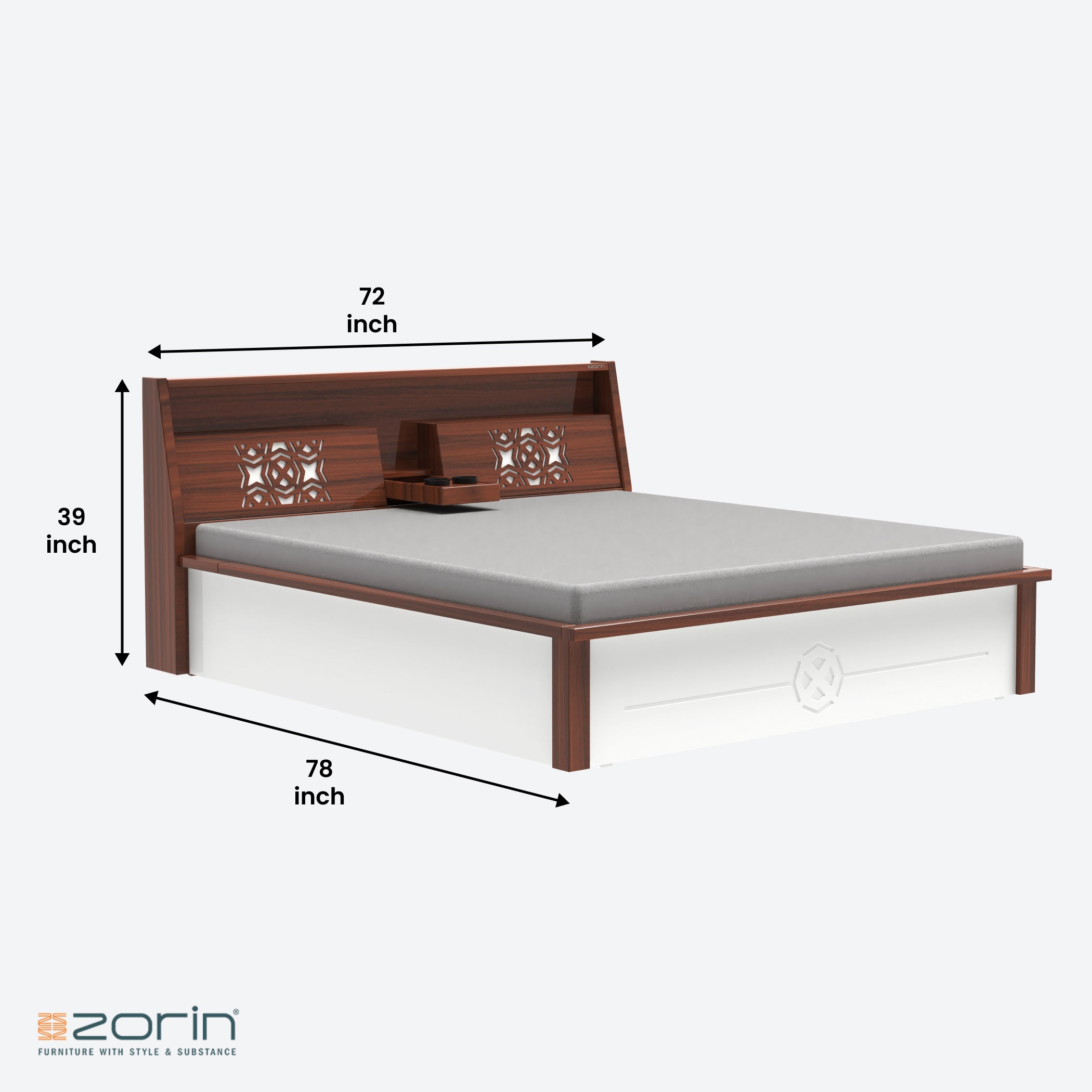 Rivera King Bed with Storage Zorin