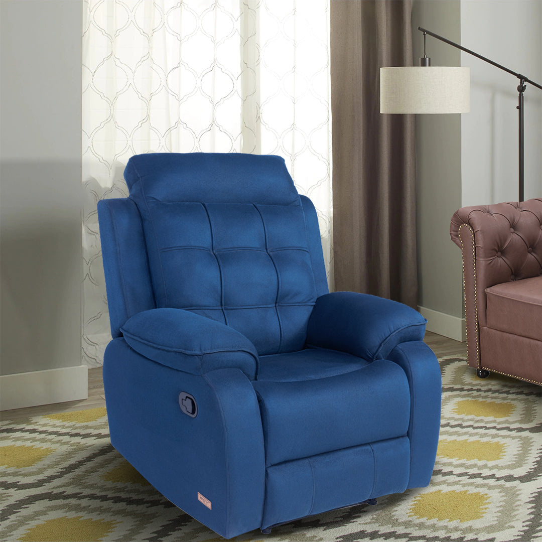 Hugo 1 Seater Recliner in Blue Color Zorin