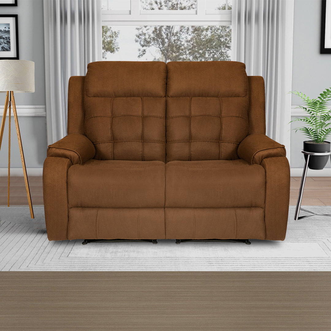 Hugo 2 Seater Recliner in Brown Color Zorin