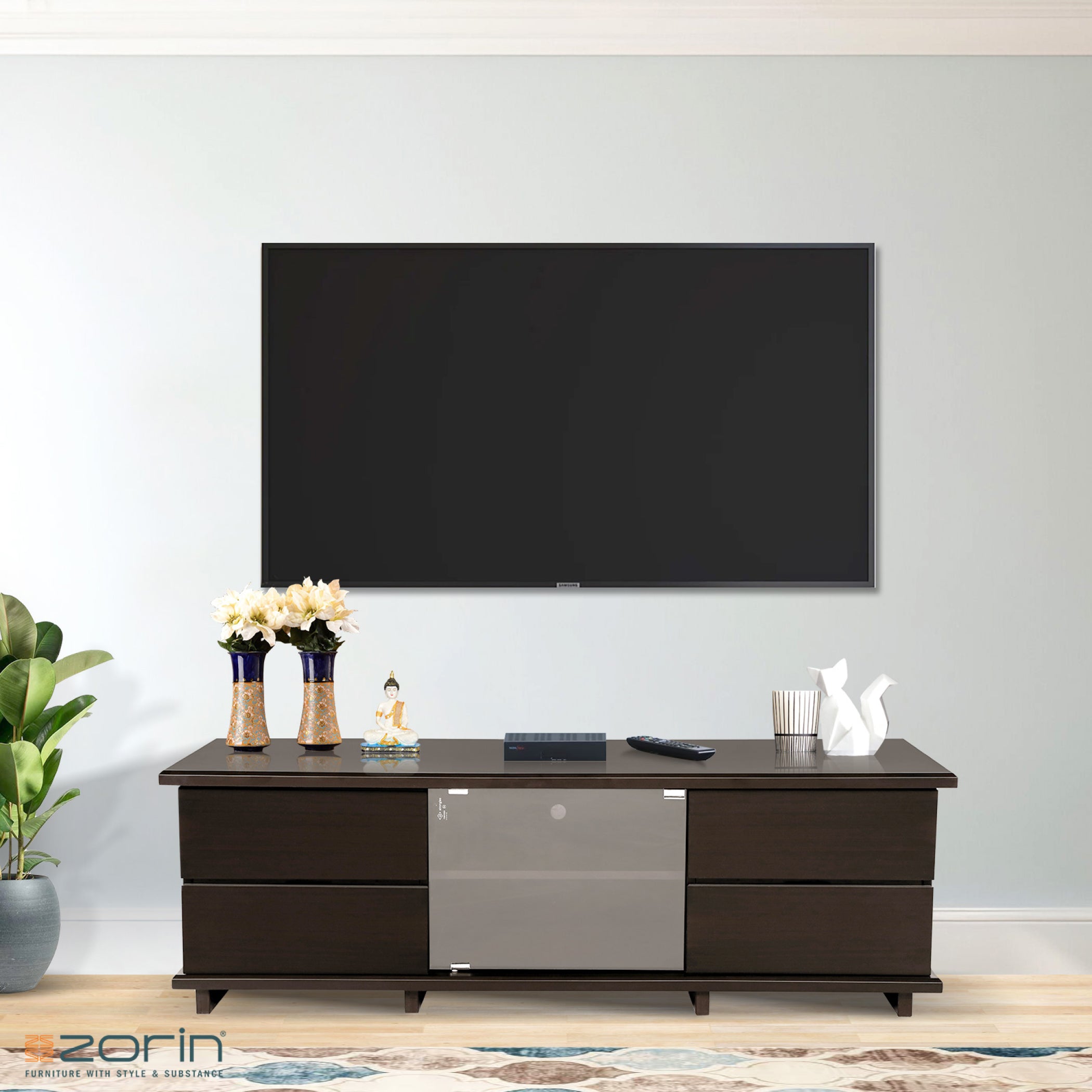 LCD60L TV Unit by Zorin in Walnut Finish Zorin