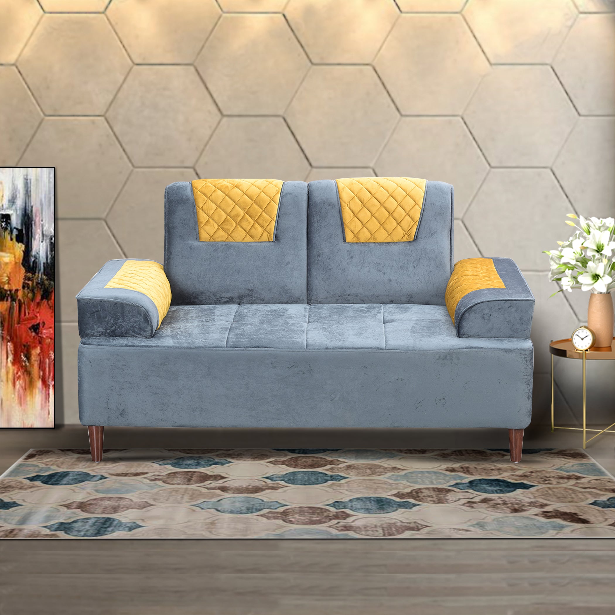 Austin GreyYellow 2S Sofa by Zorin Zorin