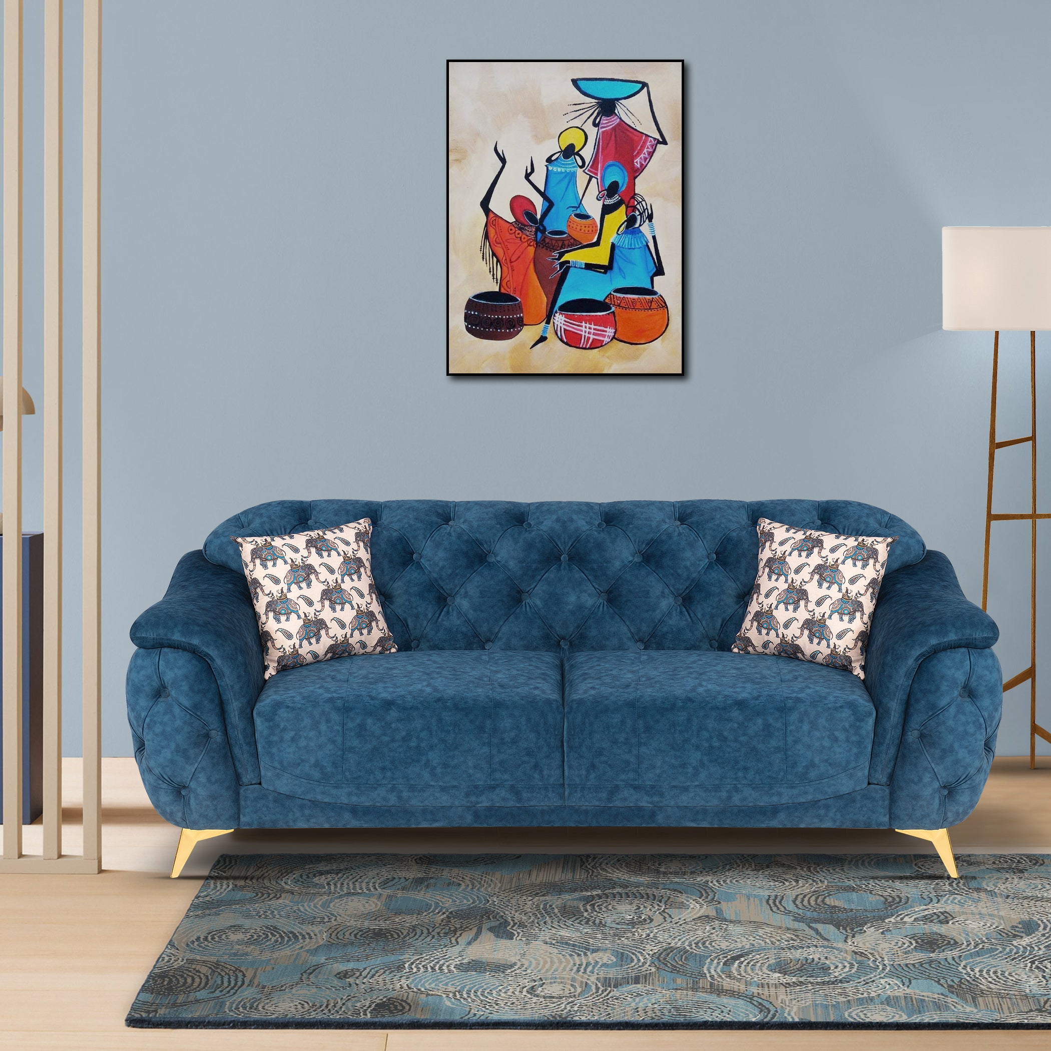 Denmark TexturedBlue 3S Sofa by Zorin Zorin
