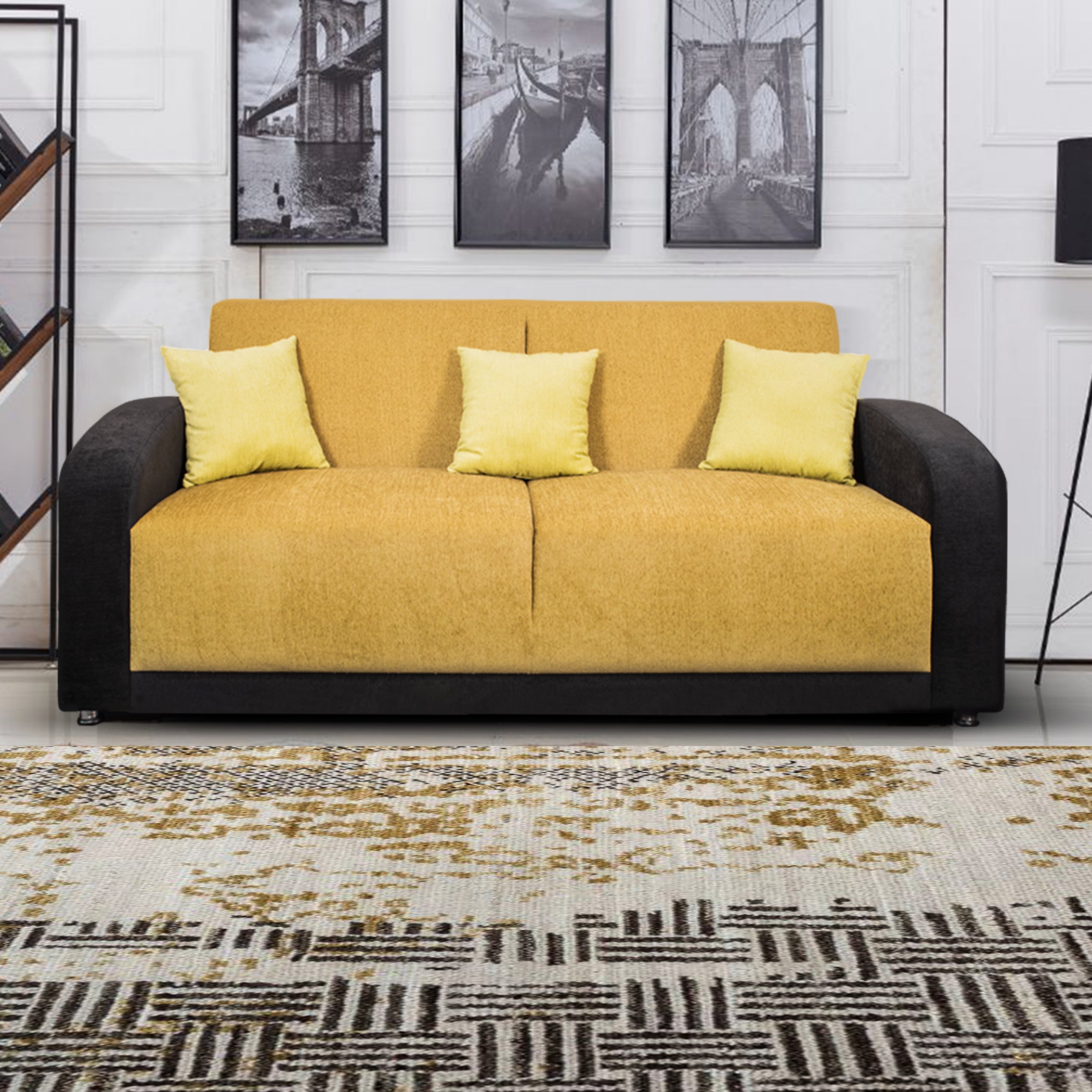 Swiss BlackYellow 3S Sofa by Zorin Zorin