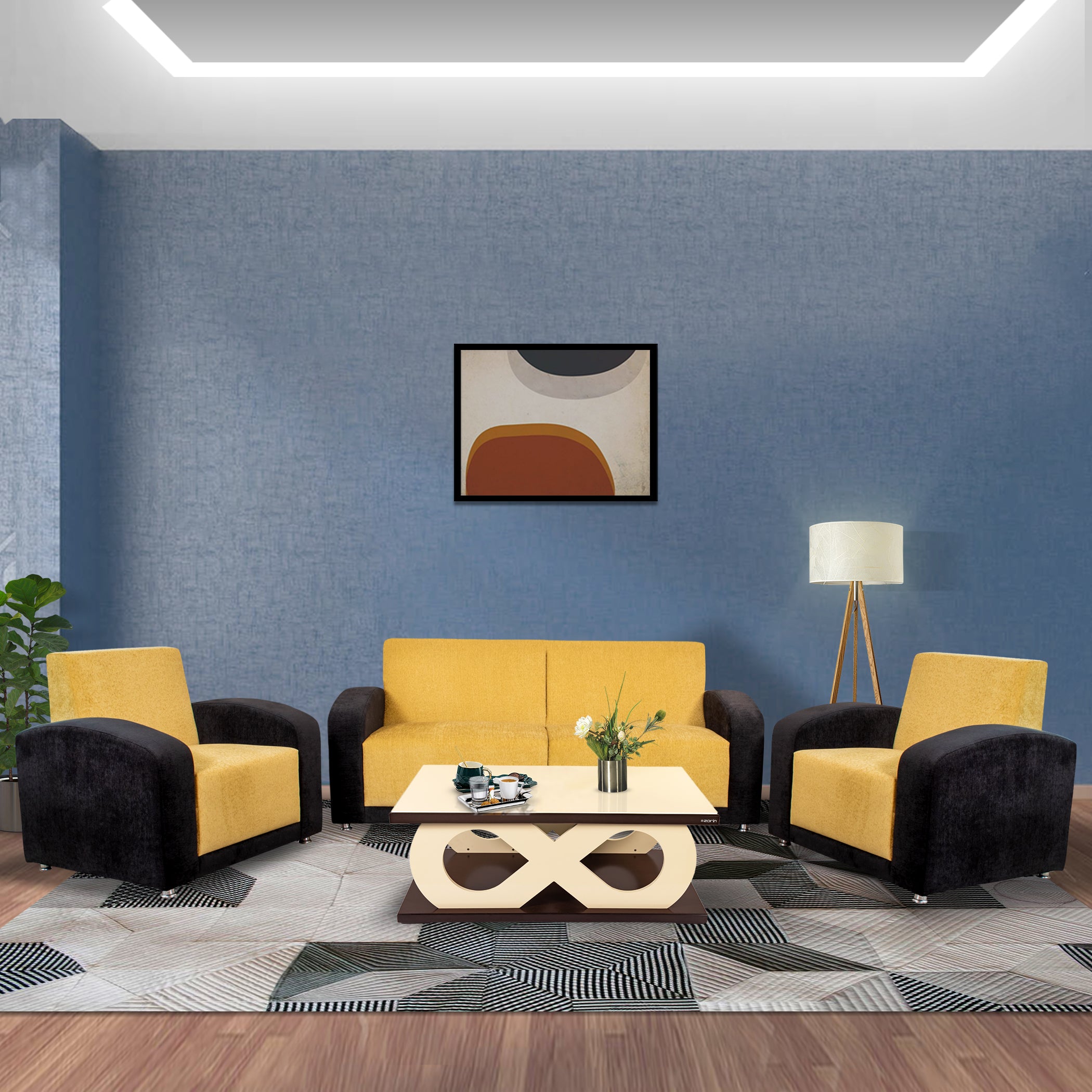 Swiss BlackYellow 3S Sofa by Zorin Zorin