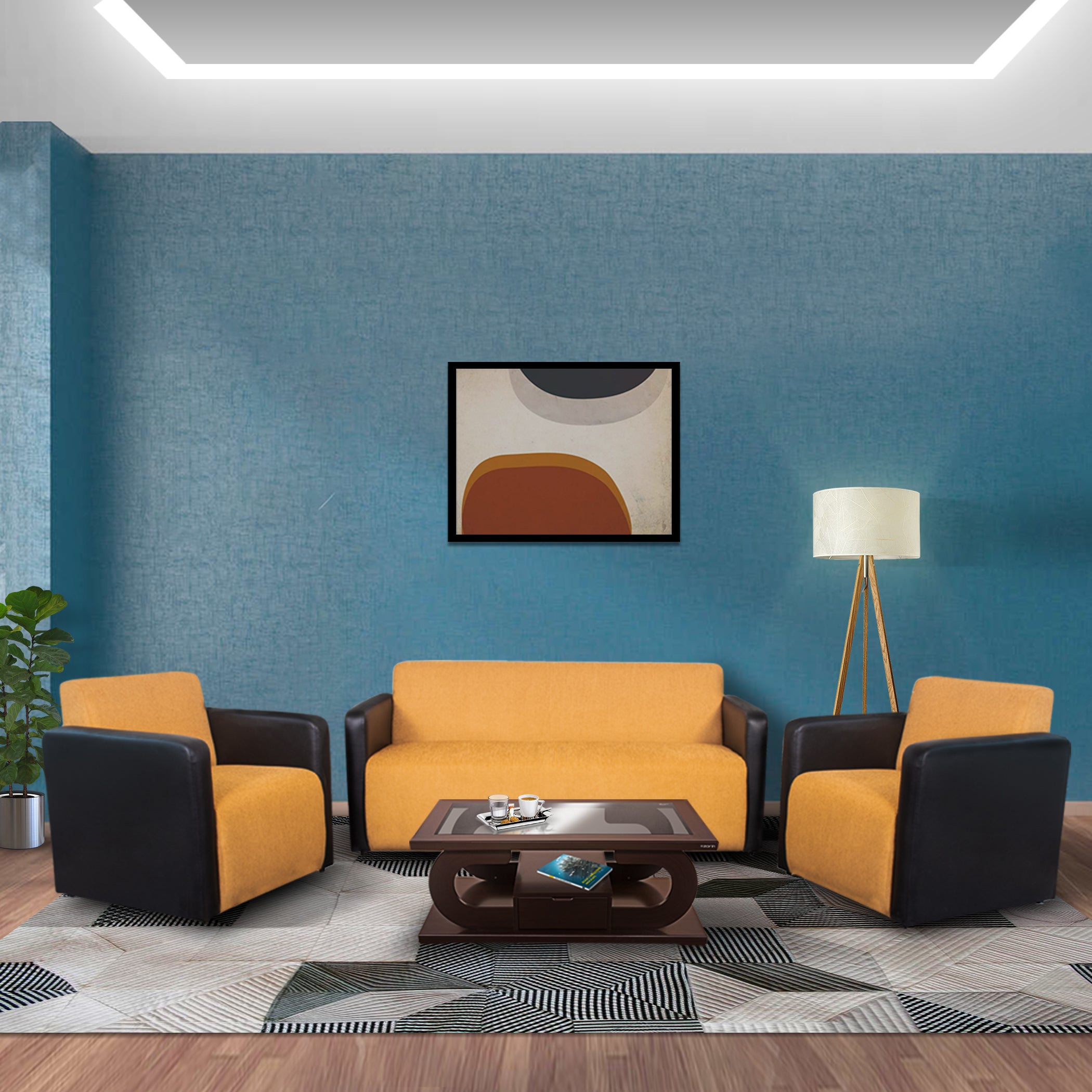 Uno BlackYellow 3S Sofa by Zorin Zorin