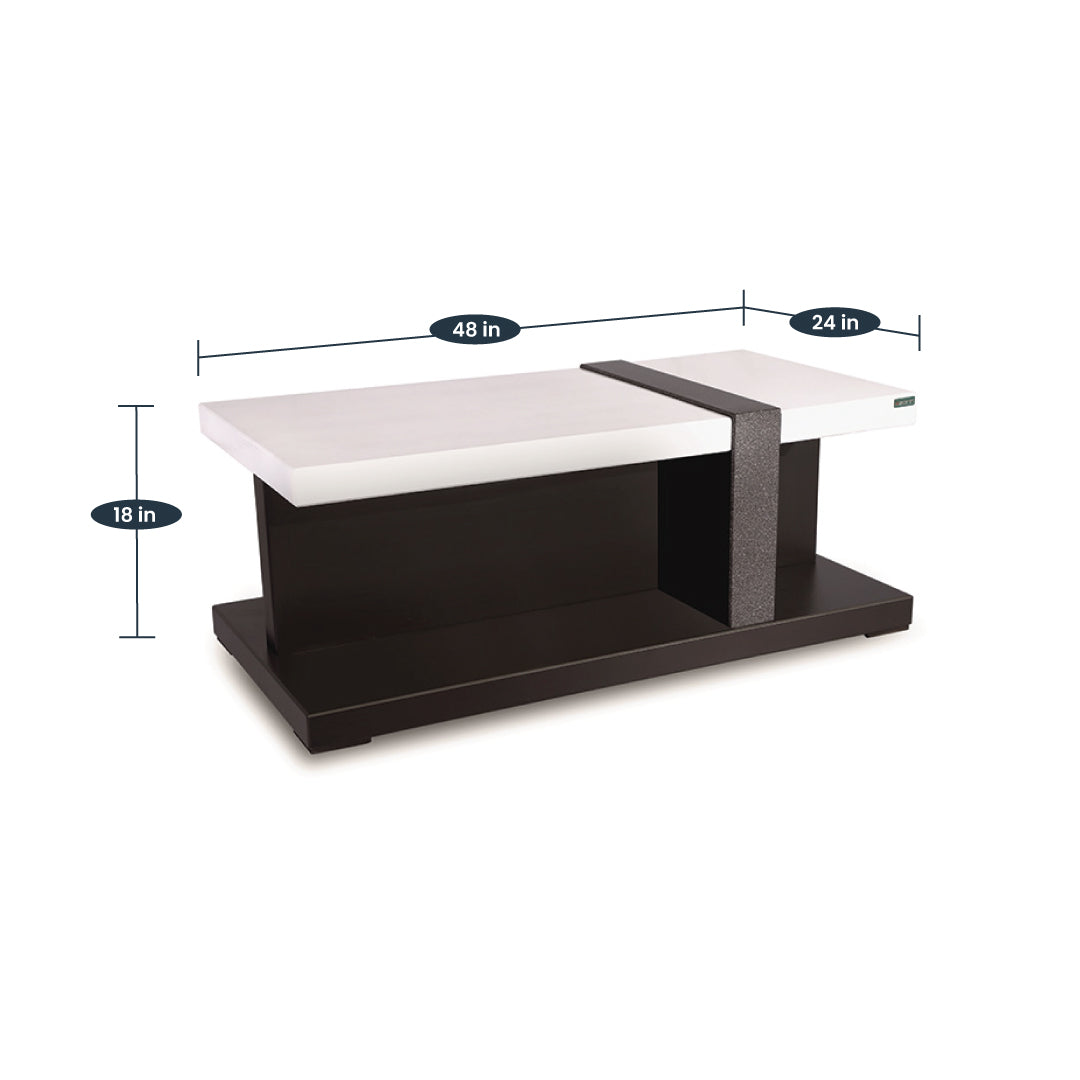 Cross Coffee Table by Zorin in White Walnut Finish Zorin