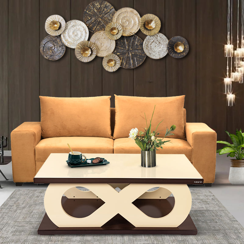 Polo Coffee Table by Zorin in Cream Walnut Finish Zorin