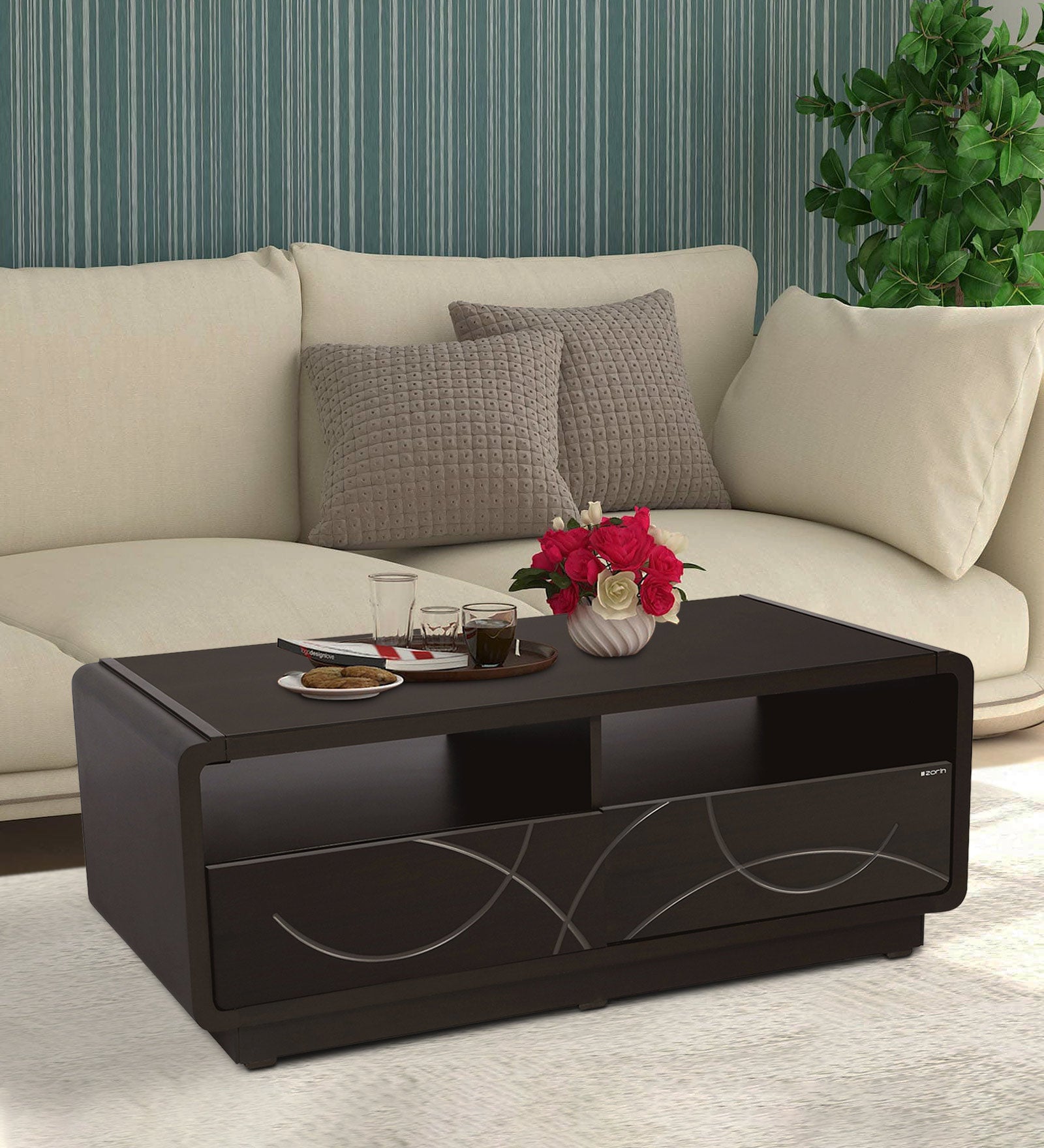 Quardra Coffee Table by Zorin in Walnut Finish Zorin