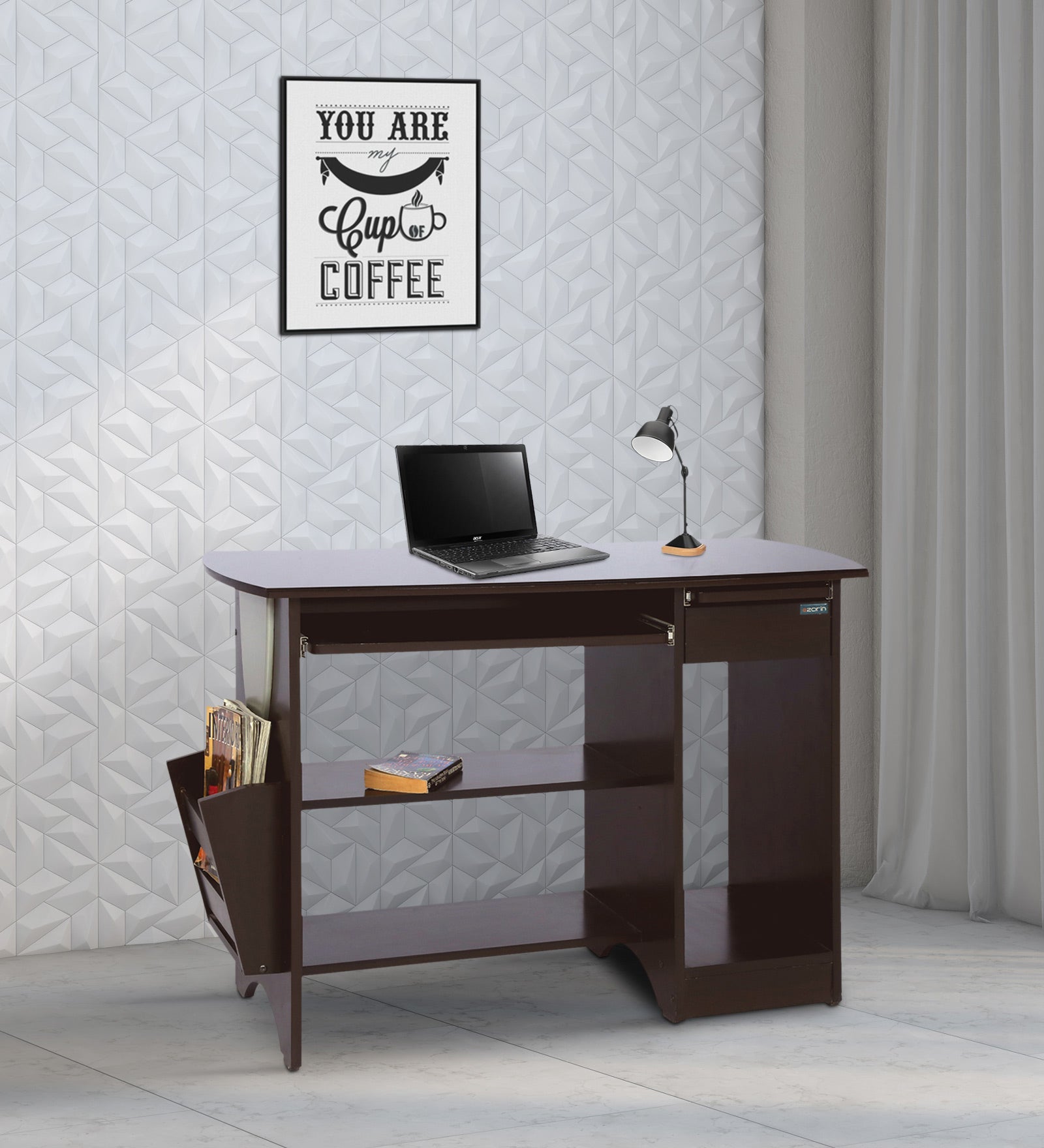 PC2 Computer Table by Zorin in Walnut Finish Zorin