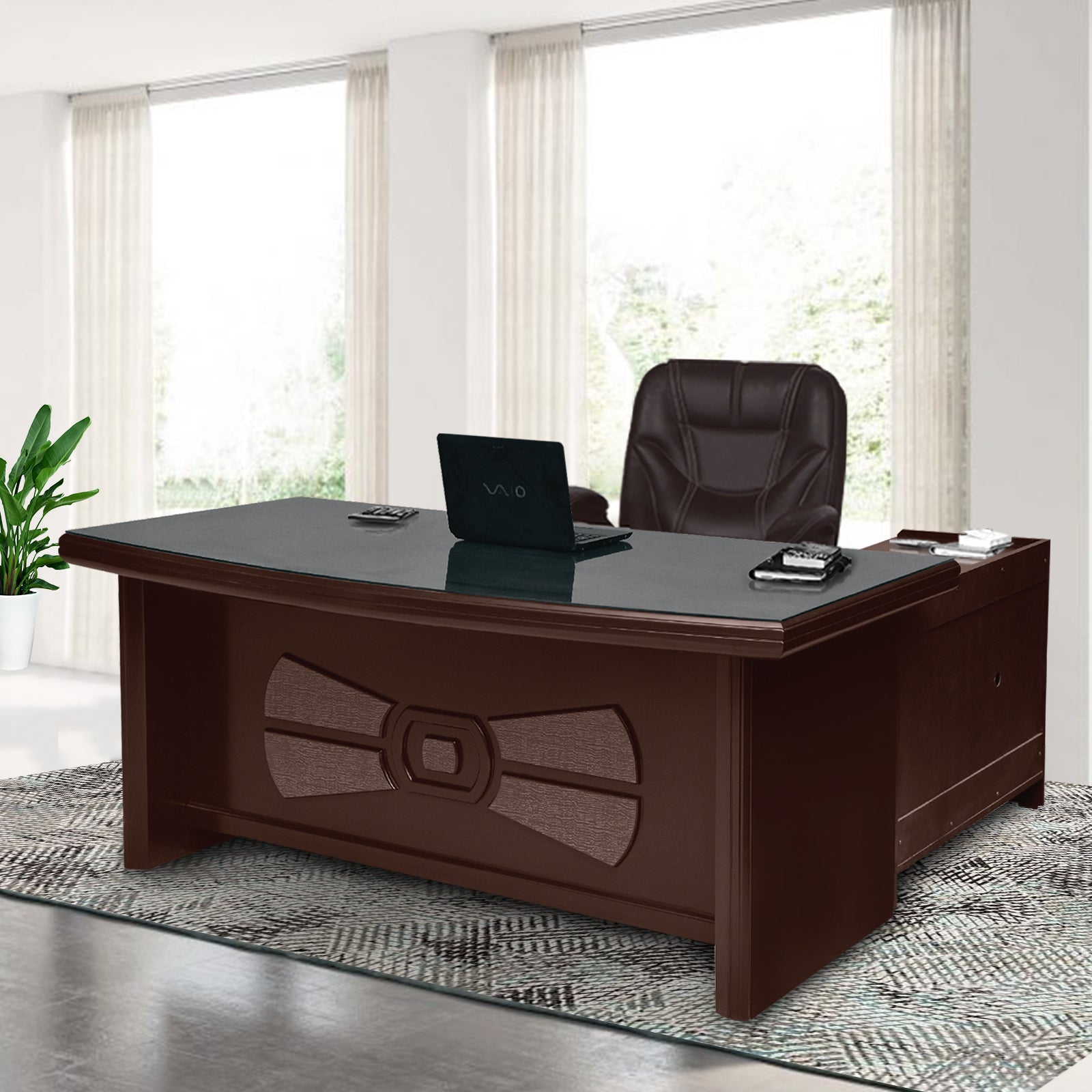 Wega6036 Office Study Table by Zorin in Walnut Finish Zorin