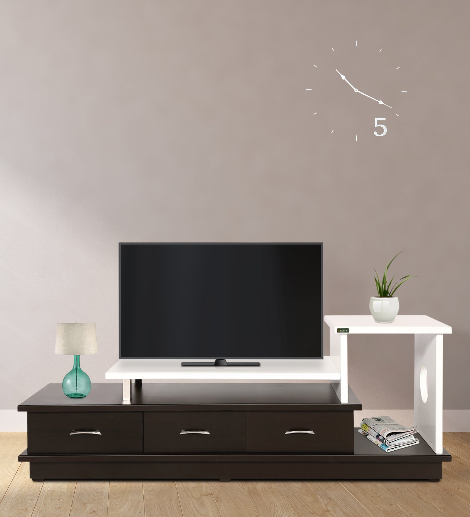 Elle66 TV Unit by Zorin in White Walnut Finish Zorin