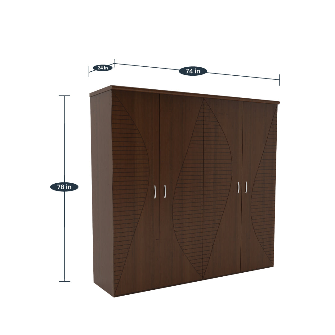 Block 2D Wardrobe by Zorin in Walnut Finish Zorin