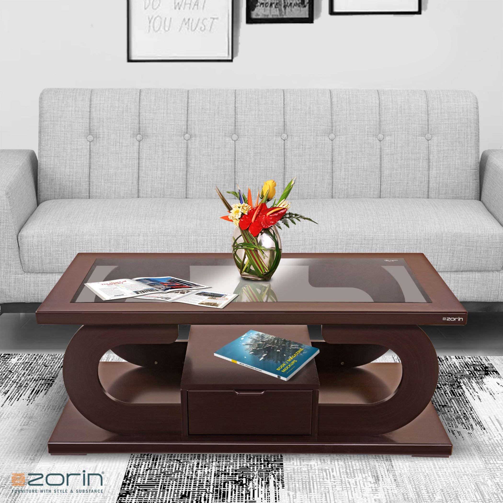 Ace Coffee Table by Zorin in Walnut Finish Zorin