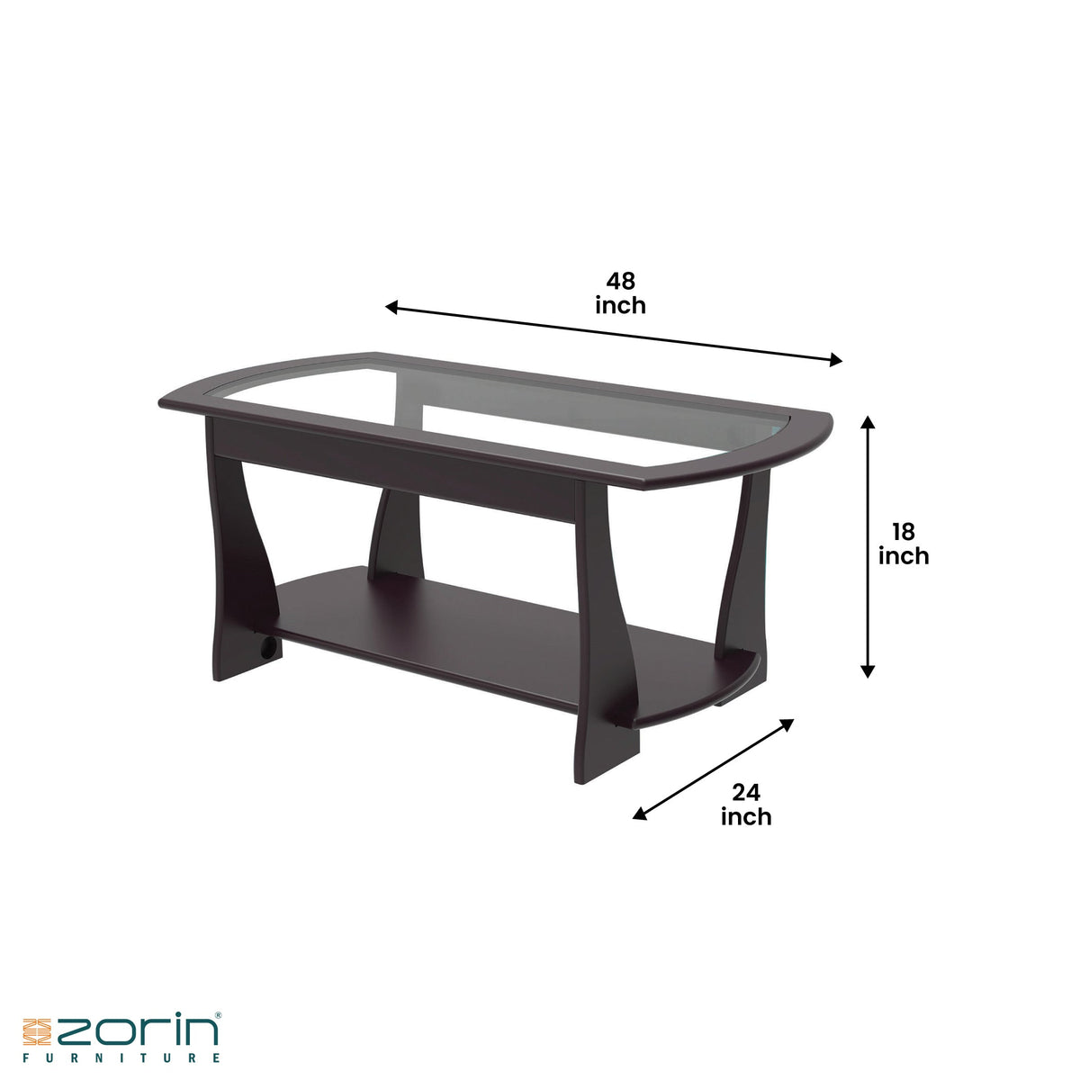 Desert Coffee Table in Walnut Finish Zorin