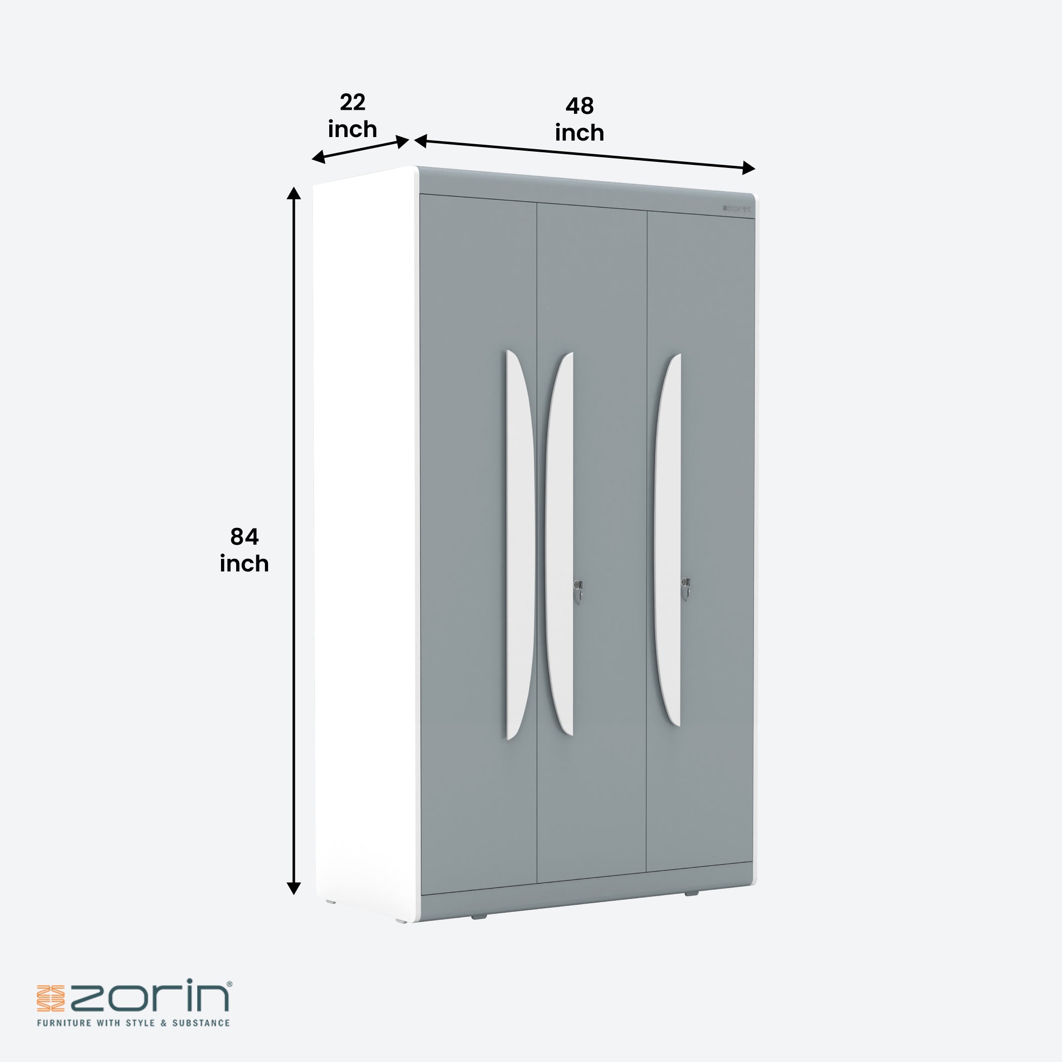 Kara 3door Wardrobe High Gloss PU5 Zorin