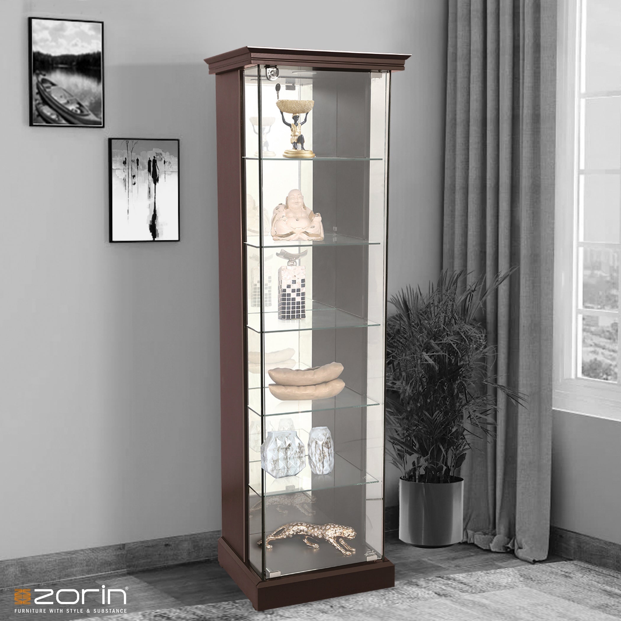Ivan 22 Display Unit in Walnut Finish Zorin