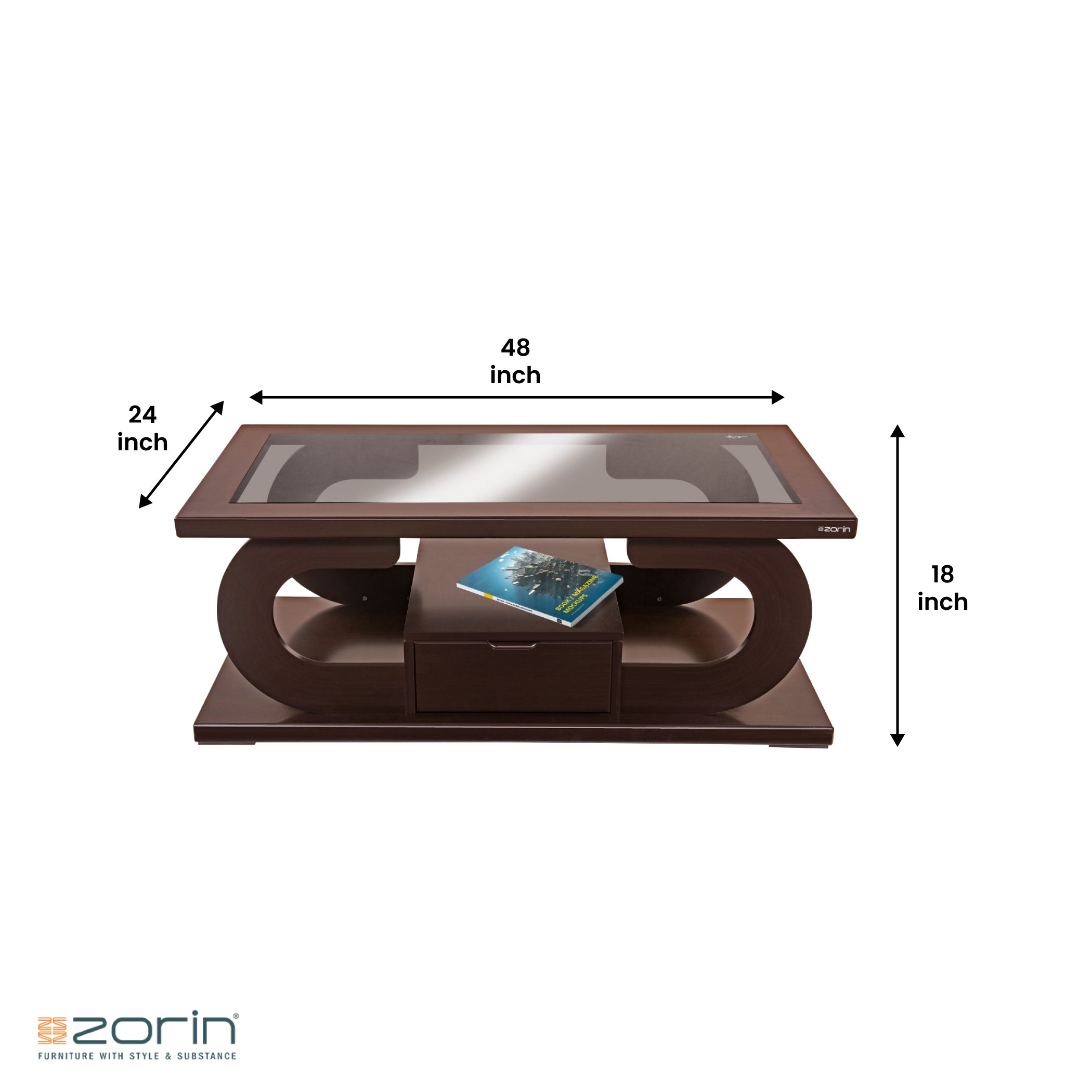 Ace Coffee Table in Walnut Finish | Shop Coffee Tables Online at Zorin