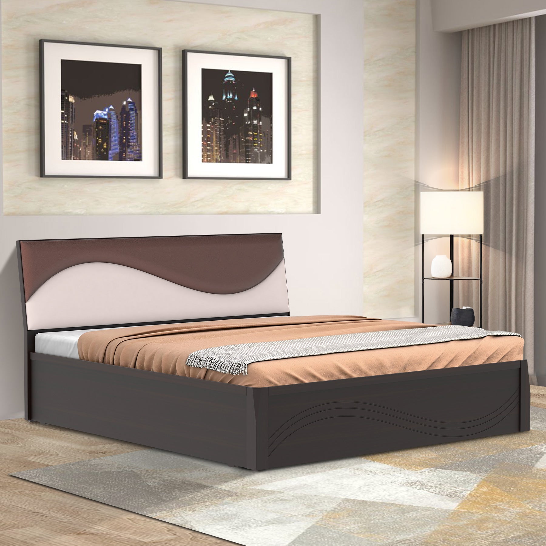 Wave bed by Zorin in Walnut Finish Zorin