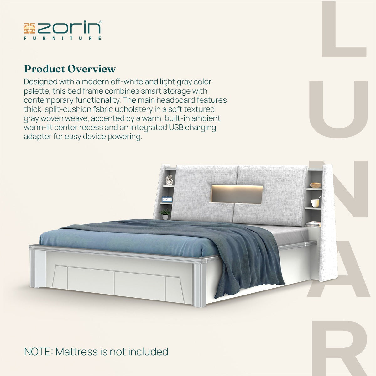 Lunar Bed Storage Zorin