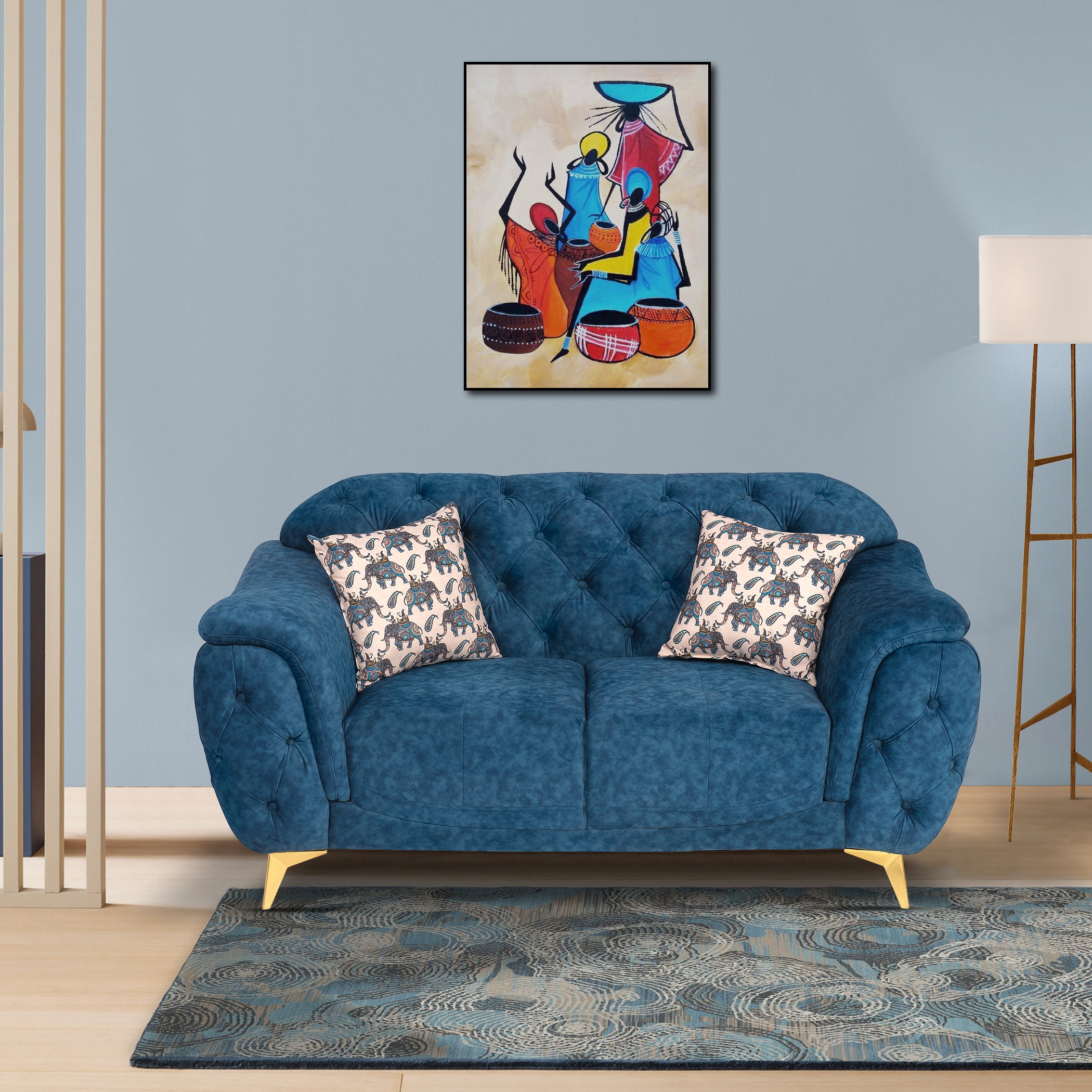 Denmark TexturedBlue 2S Sofa by Zorin Zorin