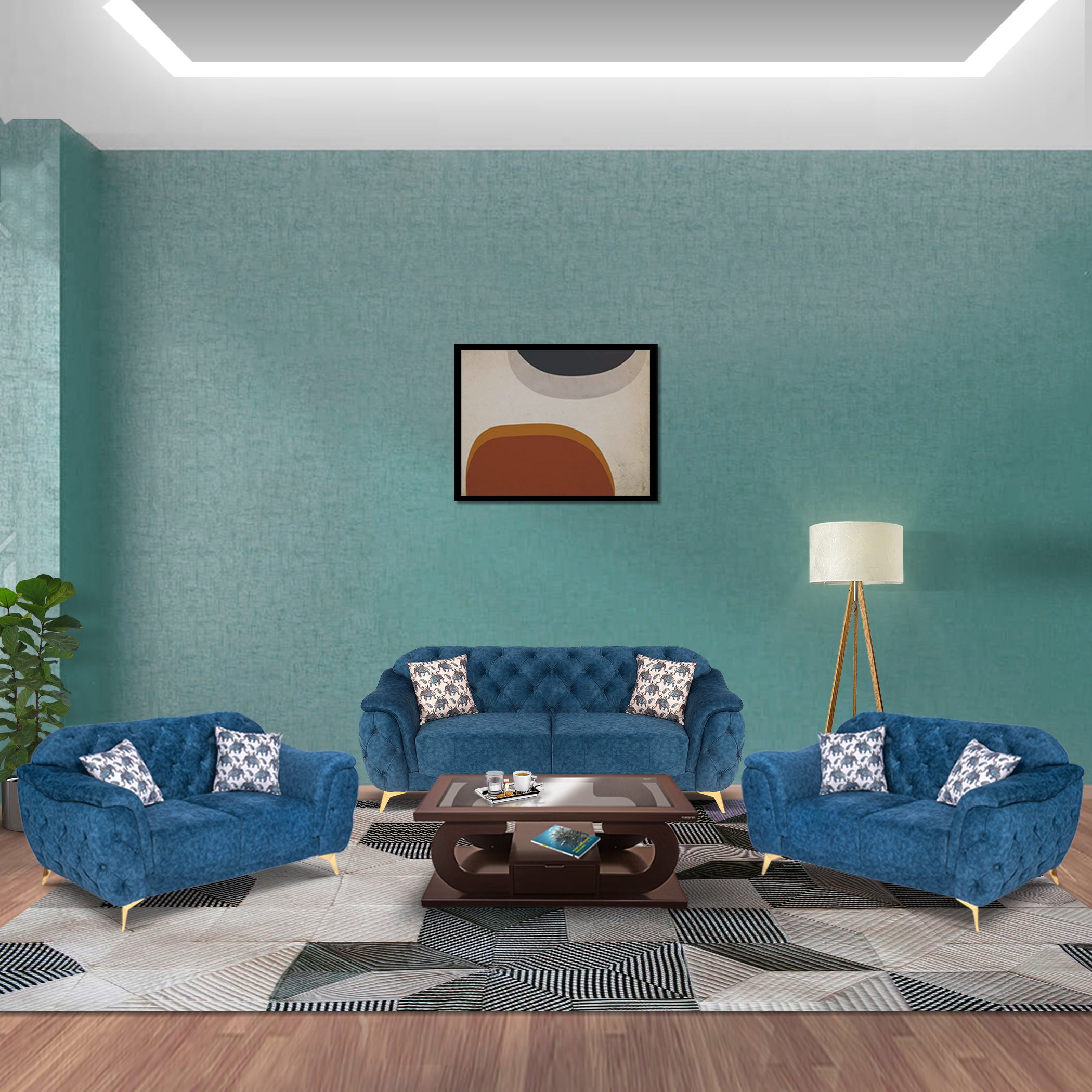 Denmark TexturedBlue 3S Sofa by Zorin Zorin