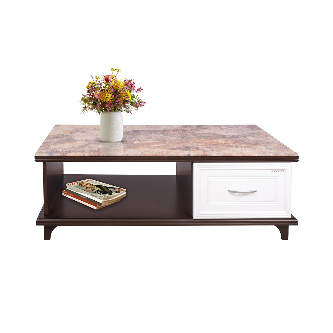 Florent Coffee Table in Walnut Finish:Elevate Your Living Space |Zorin