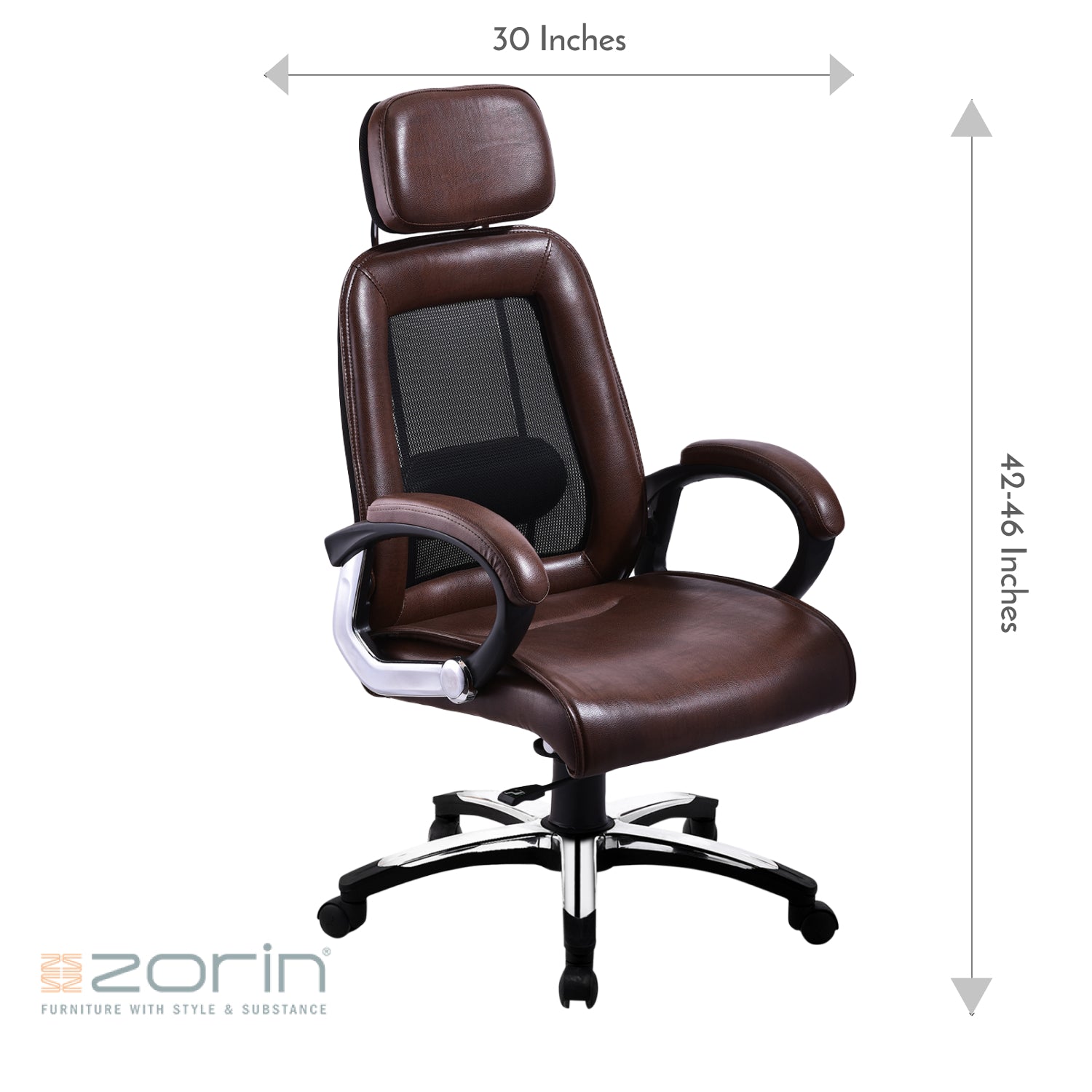 ZFE1019 High Back Chair by Zorin in BrownBlack Color Zorin
