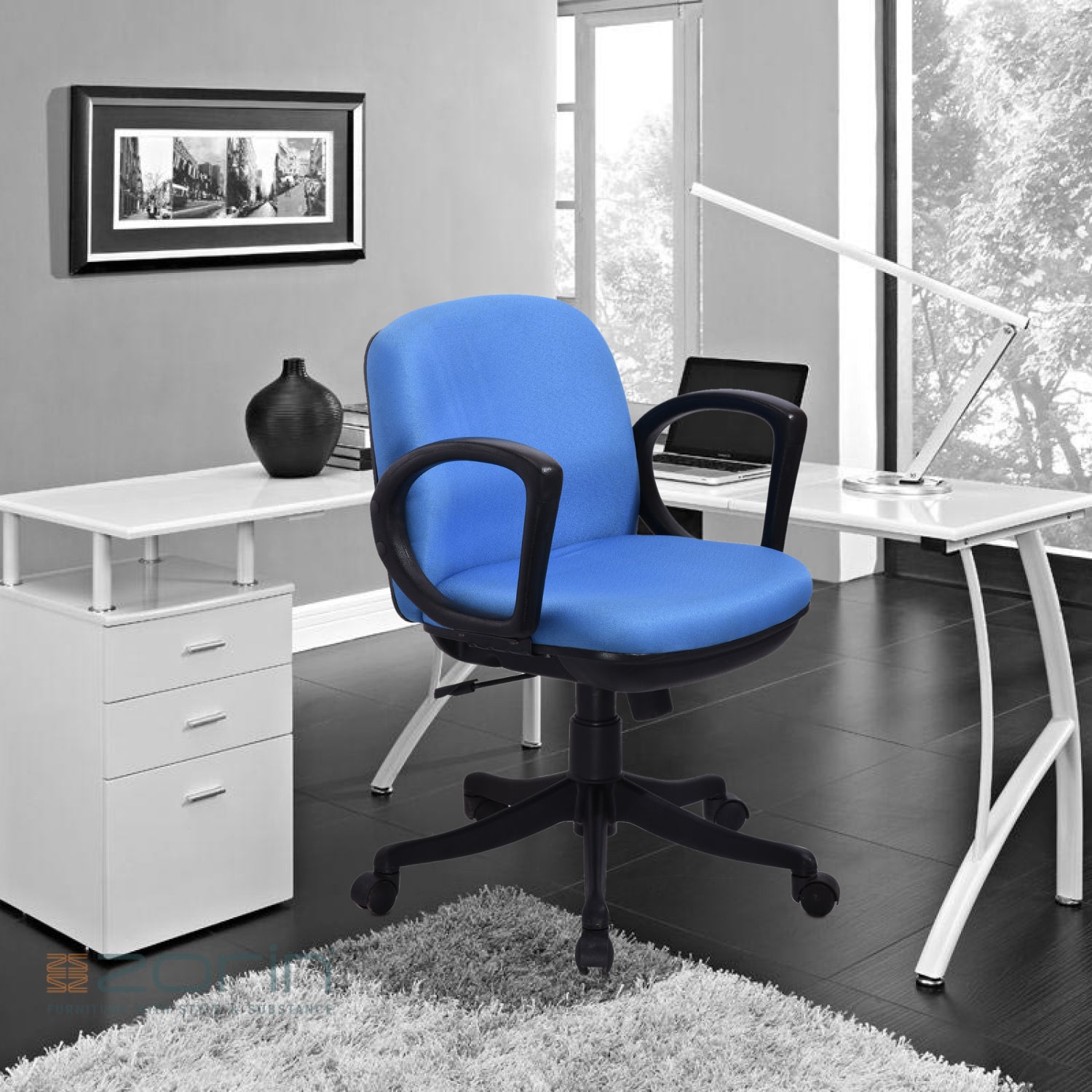 ZSE1027 Medium Back Chair by Zorin in Blue Color Zorin