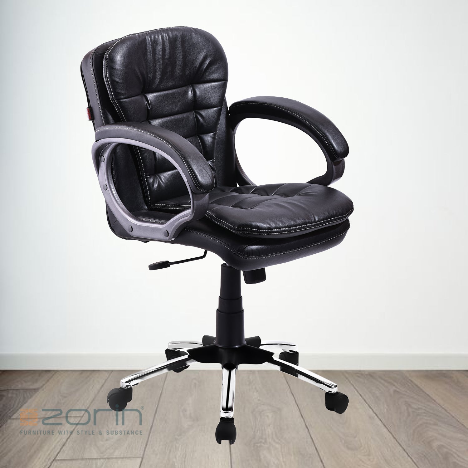 ZSE1030 Medium Back Chair by Zorin in Black Color Zorin