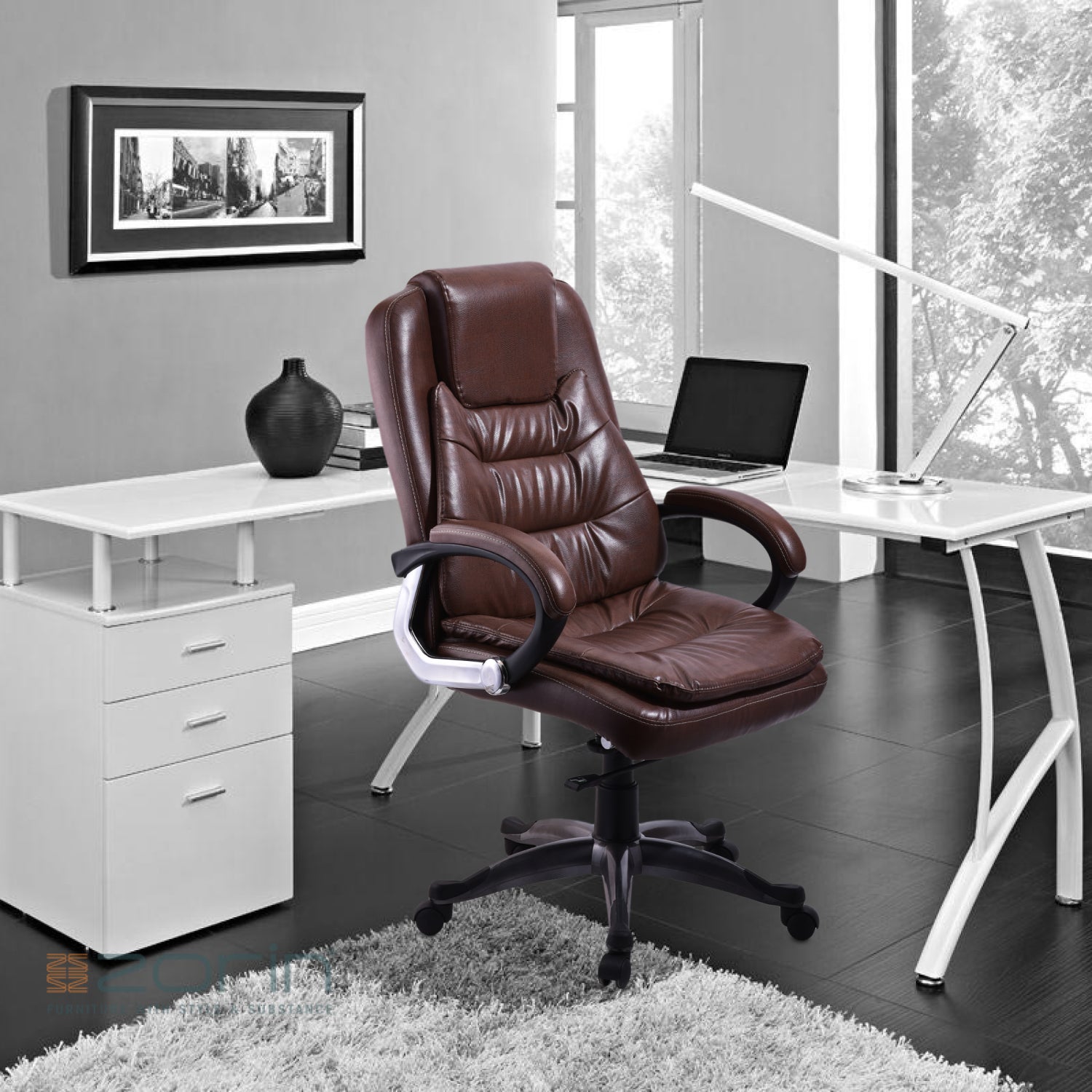 ZSE1037 Medium Back Chair by Zorin in Brown Color Zorin