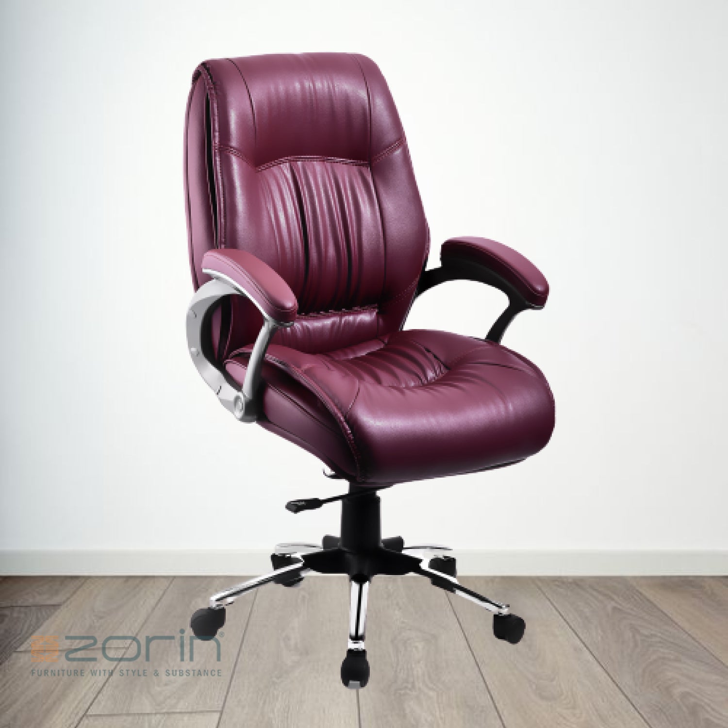 ZSE1039 Medium Back Chair by Zorin in Burgendy Color Zorin