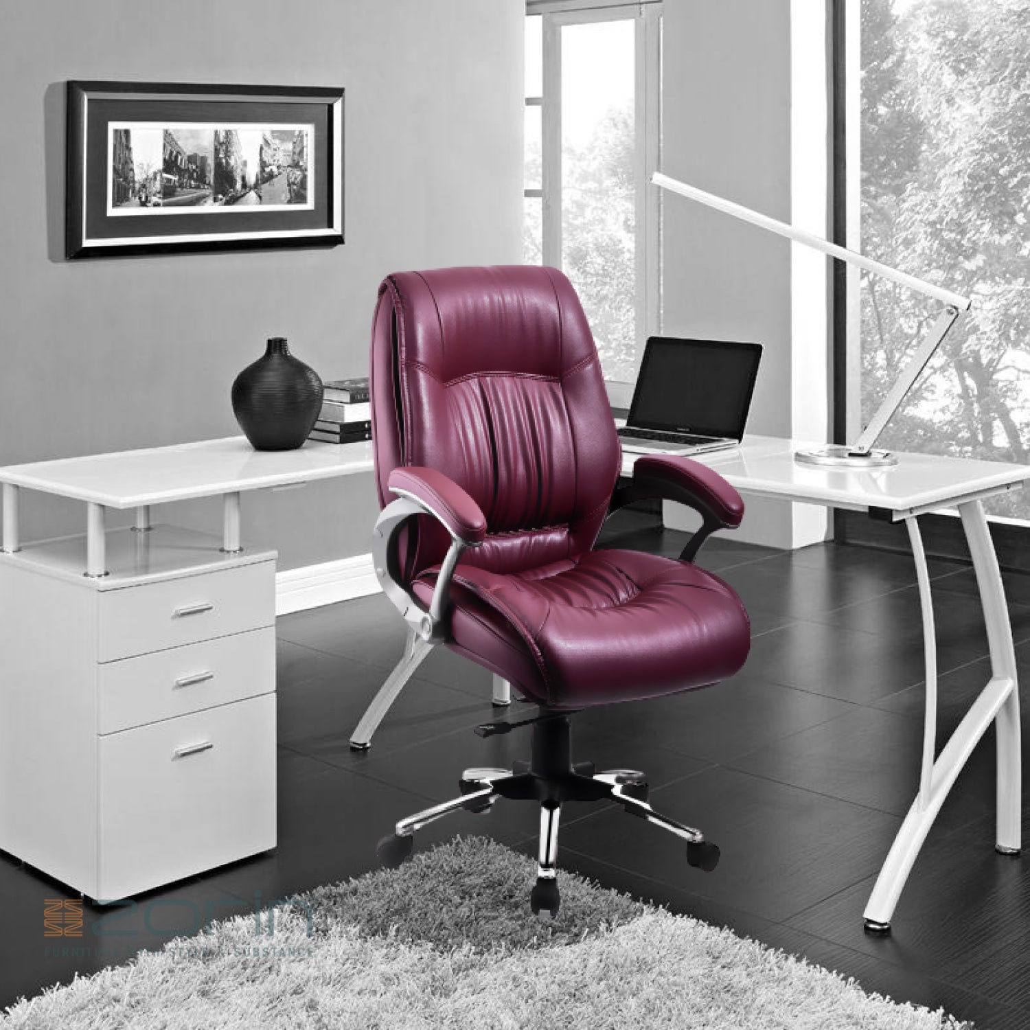 ZSE1039 Medium Back Chair by Zorin in Burgendy Color Zorin