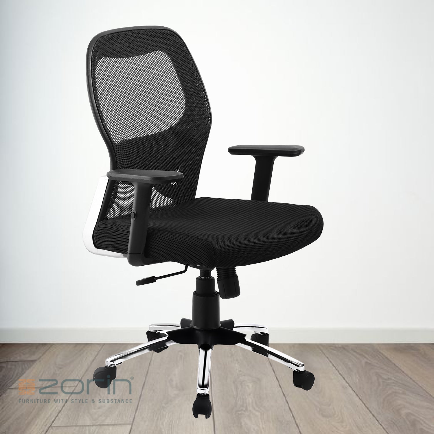 ZWS1049 Medium Back Chair by Zorin in Black Color Zorin