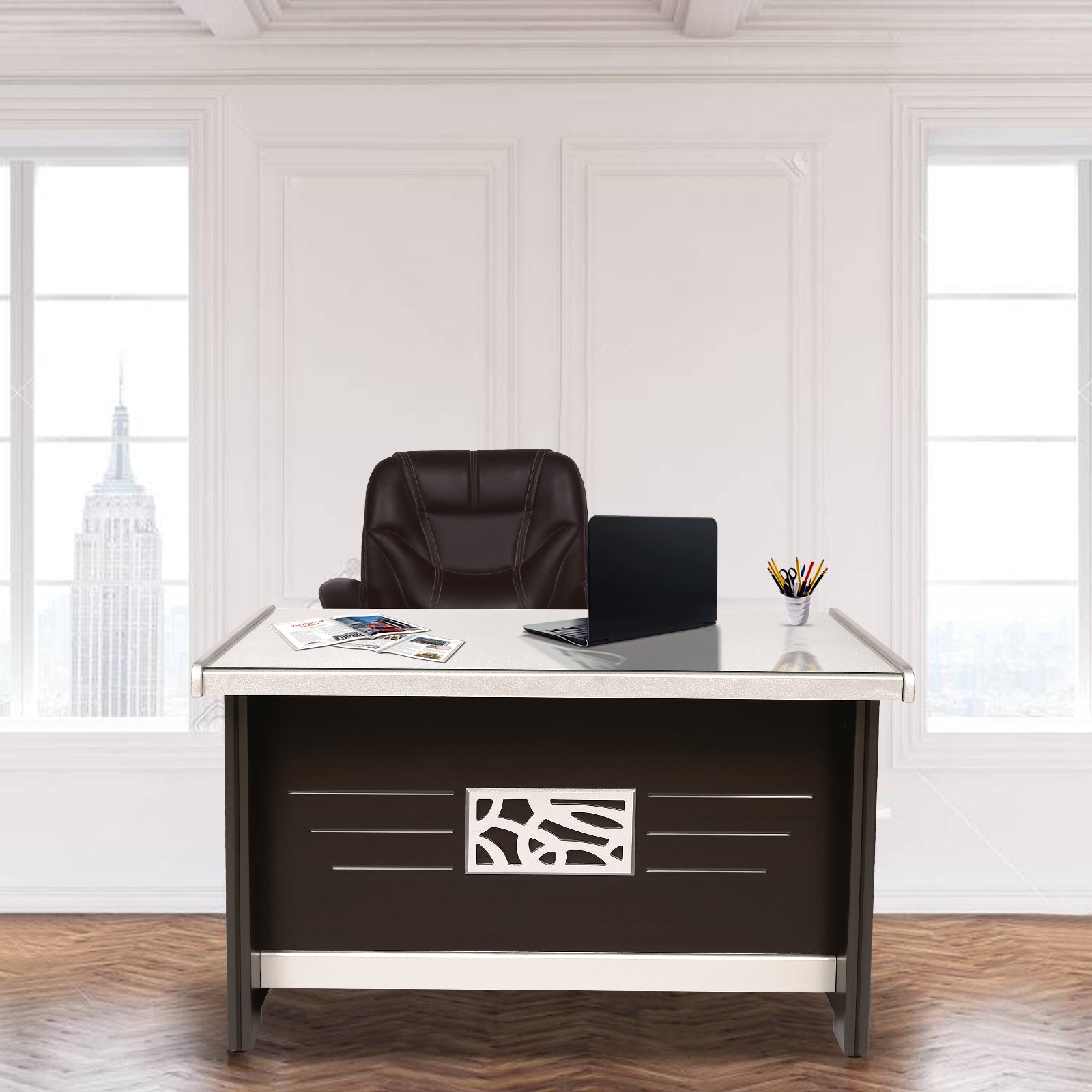 Silvo4830 Office Study Table by Zorin in Walnut Finish Zorin